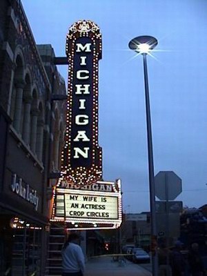 Michigan Theatre - New Vertical Sign (newer photo)